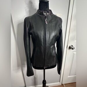 Foxy girl Vintage Leather motorcycle Jacket.